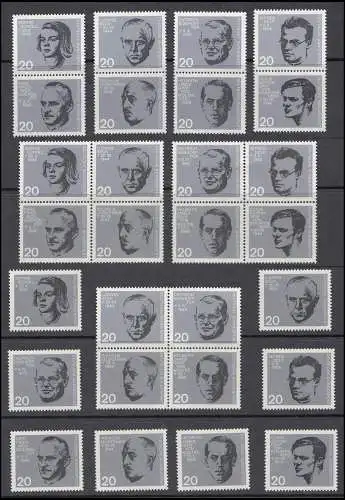 431-438 aus Block 3 Widerstand 20. Juli 1944, 19 ZD + 8 Ezm Zusammendruck-Set **