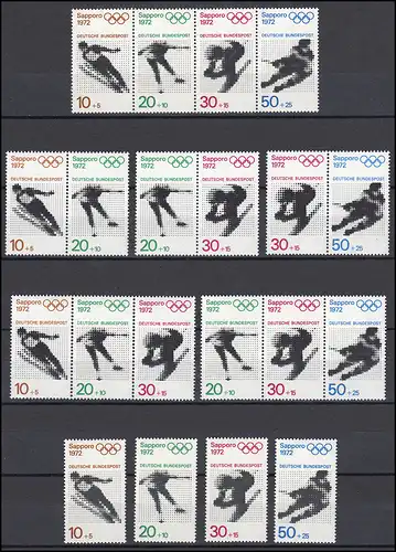 684-687 aus Block 6 Olympische Winterspiele Sapporo 1972, 6 ZD + 4 Ezm, Set **