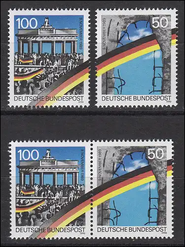 1481-1482II Grenzöffnung 1990 aus Block 22, 1 ZD + 2 Einzelmarken, Set **