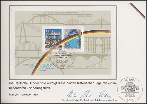 1481-1482 EB 2/1990 Ouverture des frontières, ESTE Bonn/Berlin 3.10./6.11.90