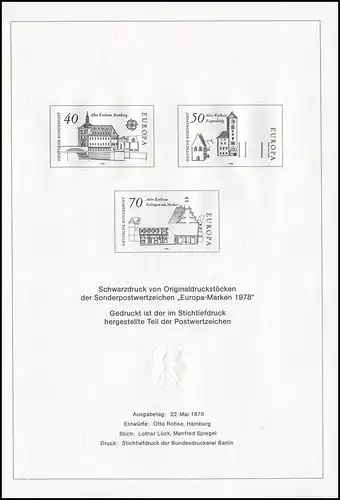 Schwarzdruck aus JB 1978 Europa Baudenkmäler SD 4