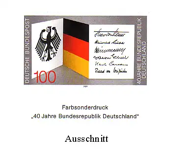 Farbsonderdruck aus JB 1989 Bund 1421 40 Jahre BRD