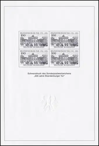 Schwarzdruck aus JB 1991 Brandenburger Tor SD 14