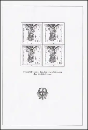 Schwarzdruck aus JB 1992 Tag der Briefmarke SD 15