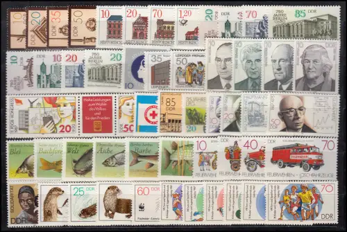 3063-3139 DDR 1987 complet, frais de port ** / MNH