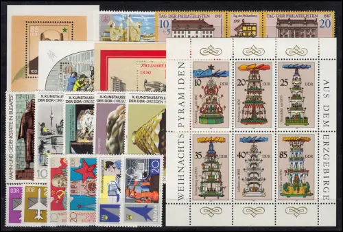 3063-3139 DDR 1987 complet, frais de port ** / MNH