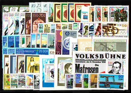 3140-3220 DDR 1988 complet, frais de port ** / MNH