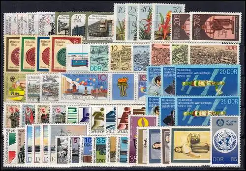 3140-3220 DDR 1988 complet, frais de port ** / MNH