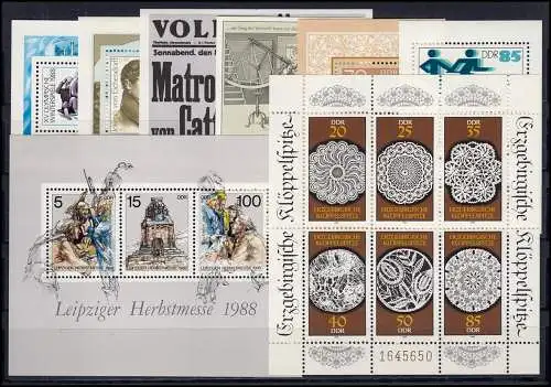 3140-3220 DDR 1988 complet, frais de port ** / MNH