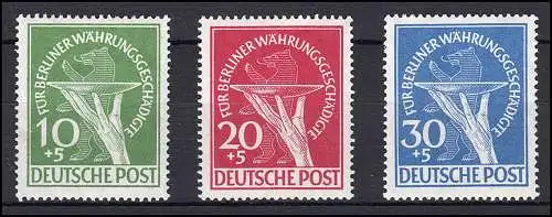 68-70 Währungsgeschädigte 1949, Satz postfrisch ** - alle geprüft BPP