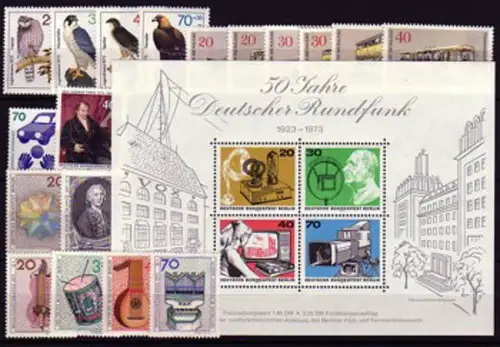 442-463 Berlin-Jahrgang 1973 komplett, postfrisch **