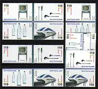 2068-2071 aus Block 50 Design 1999, 5 ZD + 4 Ezm, Zusammendruck-Set **