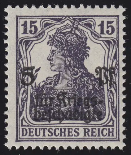 106c Germania 15 Pf seltenere Farbe ** postfrisch, geprüft BPP