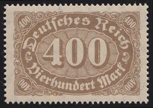 222b Ziffern 400 Mark rötlichbraun, postfrisch ** geprüft BPP