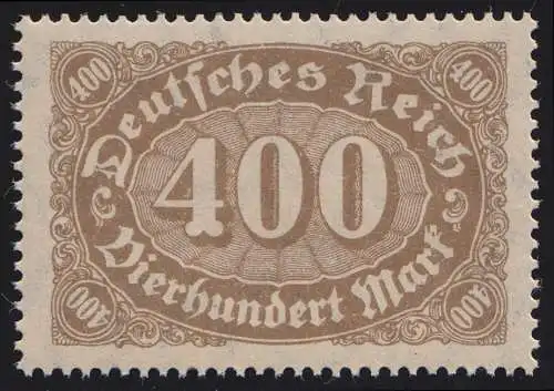 222b Ziffern 400 Mark rötlichbraun, postfrisch ** geprüft BPP