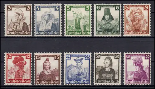 588-597 Volkstrachten 1935 - kompletter Satz postfrisch **