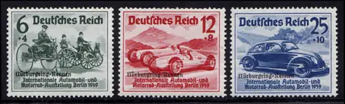 695-697 Nürburgring-Rennen Satz mit Aufdruck, postfrisch **