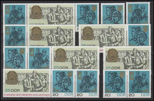 1320-1322 MMM 1967, 6 Zusammendrucke + 3 Einzelmarken, Set postfrisch **