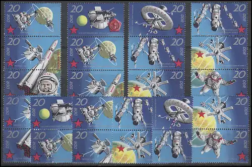 1636-1643 Vol spatial 1971, 14 ZD avec 4x3 et 10x2 et 8 Ezm, set **