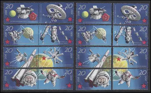 1636-1643 Vol spatial 1971, 14 ZD avec 4x3 et 10x2 et 8 Ezm, set **