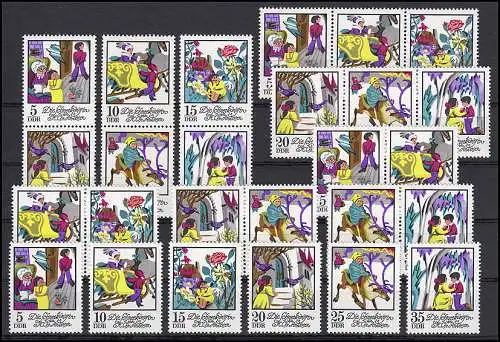 1801-1806 Märchen Die Schneekönigin 1972, 9 ZD + 6 Ezm, Set postfrisch