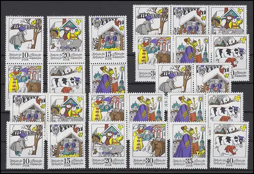 1995-2000 Russisches Volksmärchen 1974, 9 Zusammnedrucke + 6 Ezm, Set **