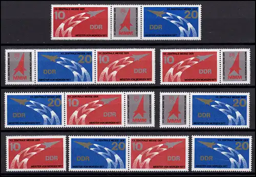 2268-2269 MMM 1977, 6 Zusammendrucke + 2 Einzelmarken, Set postfrisch