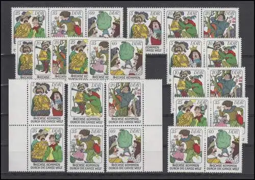 2281-2286 Märchen Sechse kommen..., 9 Zusammendrucke und 6 Ezm, Set **