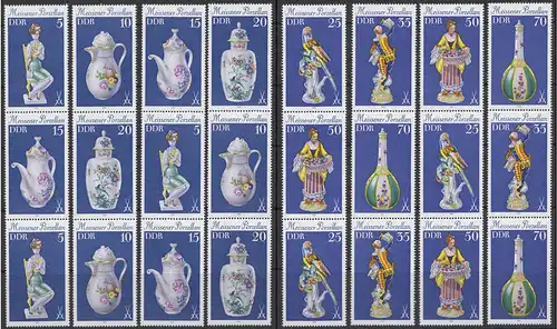2464-2471 Porcelaine, 32 tirages groupés et 8 timbres individuels, set frais de port **