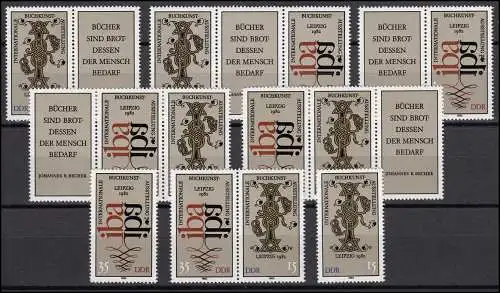 2697-2698 Exposition d'art du livre (IBA), 6 tirages groupés et 2 Ezm, set post-fraîchissement