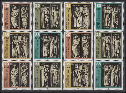 2808-2811 Naumburger Dom, 16 Impressions groupées + 4 timbres individuels, set frais de port **