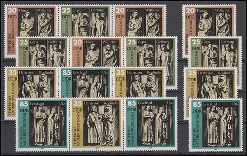 2808-2811 Naumburger Dom, 16 Zusammendrucke + 4 Einzelmarken, Set postfrisch **