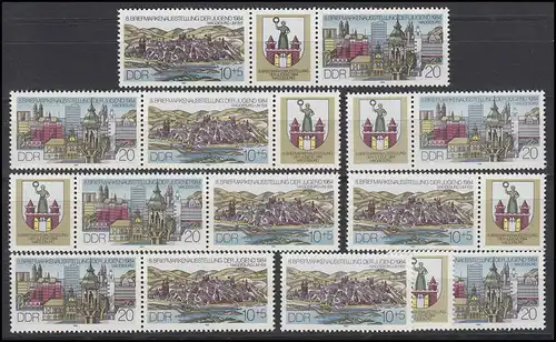 2903-2904 Exposition de jeunesse Magdeburg, 6 tirages groupés + 2 Ezm, set post-freease