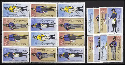 2997-3000 Uniformes postaux historiques 1986, 16 Impressions groupées + 4 Ezm, set **