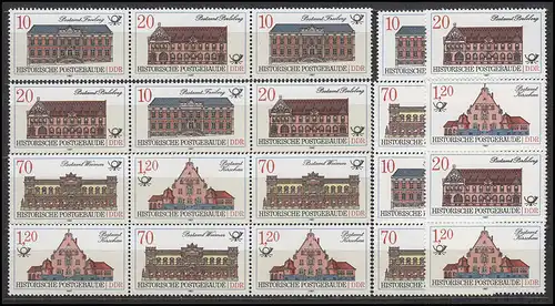 3067-3070 Bâtiment postal historique 1987, 16 ZD + 4 Ezm, set post-freease