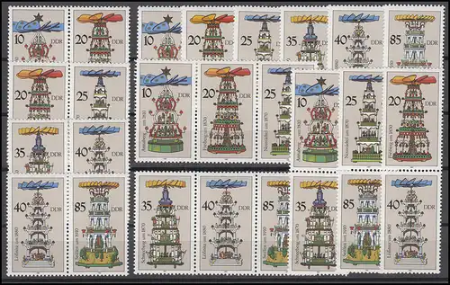 3134-3139 Pyramides de Noël des Mines Métallifères, 9 ZD + 6 Ezm, set frais de port