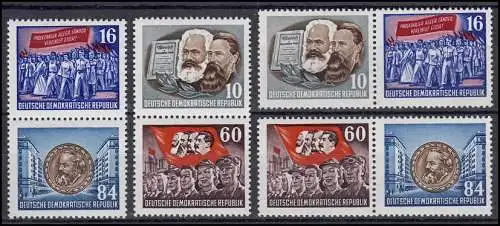 392-395A YI aus Block 9 Marx, 4 gezähnte ZD, Set ** postfrisch