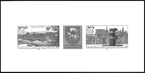 Pression noire de la RDA Schwerin 1982 Pression combinée 2722-2723 S