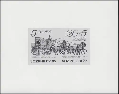 Tirage noir de la RDA Sozphilex 1985 Cargo postale Impressions combinées 2965-66 S