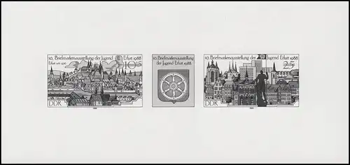 L'impression noire DDR Erfurt Exposition de la jeunesse 1988 Lancement 3173+3175 S