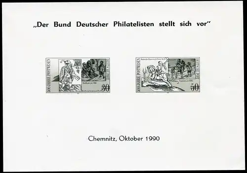 Schwarzschreibst der DDR Chemnitz 1990 3354-55 S