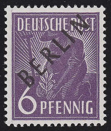 2x Schwarzaufdruck 6 Pf. DICKES Papier, postfrisch ** geprüft BPP