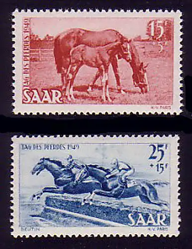 265-266 Jour du cheval 1949, phrase ** post-fraîchissement / MNH