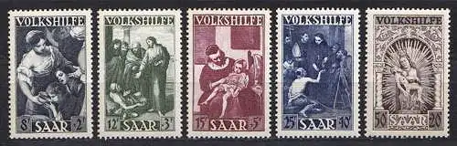 267-271 Volkshilfe 1949, 5 Werte komplett, Satz **