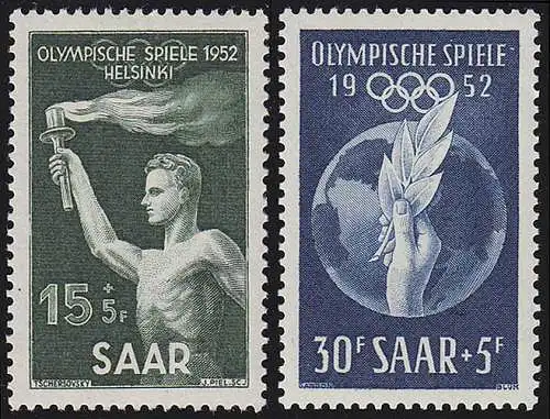 314-315 Olympiade 1952, Satz postfrisch **