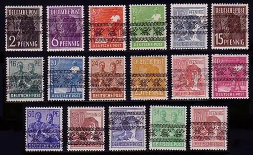 36-51I impression de bande 17 valeurs vérifiées avec 49I, **