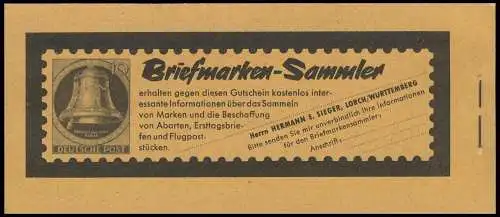 4YI MH Heuss und Ziffer, seltenere ERSTauflage 1960 - RLV II, **