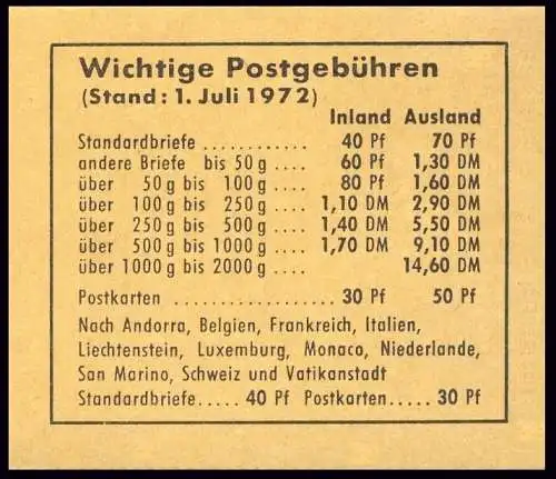 18a MH Accident 1972, RLV I, frais de port