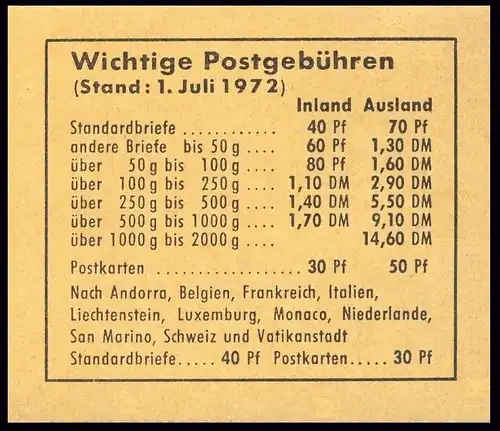 18a MH Prévention des accidents 1972, RLV II, frais de port **