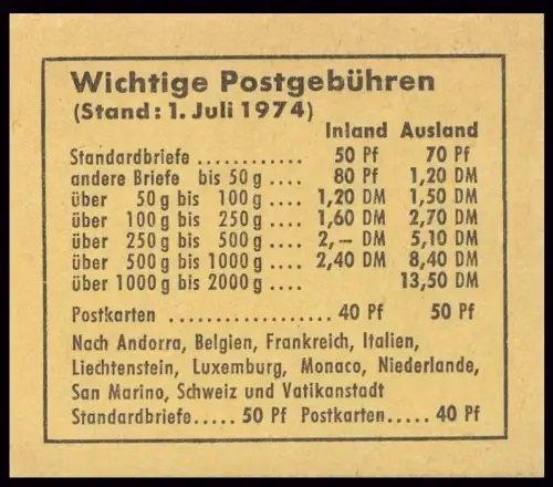18c MH Accident 1974, RLV II, frais de port
